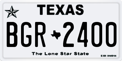 TX license plate BGR2400