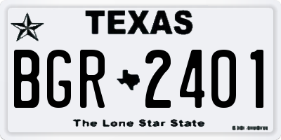TX license plate BGR2401