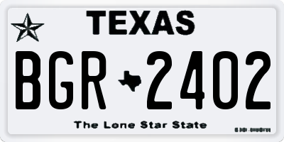 TX license plate BGR2402