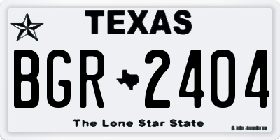 TX license plate BGR2404