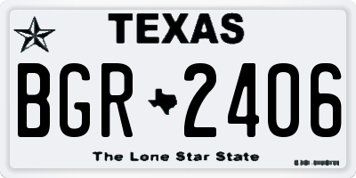 TX license plate BGR2406