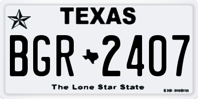 TX license plate BGR2407