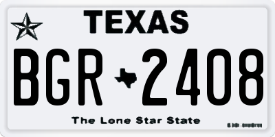 TX license plate BGR2408