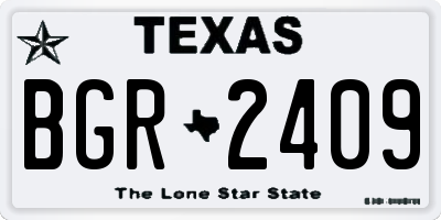TX license plate BGR2409