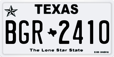 TX license plate BGR2410