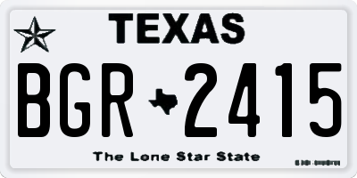TX license plate BGR2415