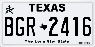 TX license plate BGR2416