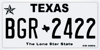 TX license plate BGR2422
