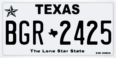 TX license plate BGR2425