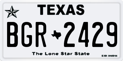 TX license plate BGR2429