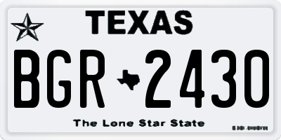 TX license plate BGR2430