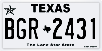 TX license plate BGR2431