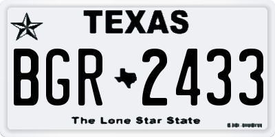 TX license plate BGR2433