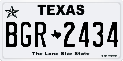 TX license plate BGR2434