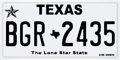 TX license plate BGR2435
