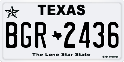 TX license plate BGR2436