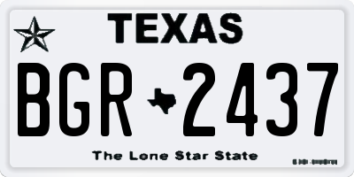 TX license plate BGR2437