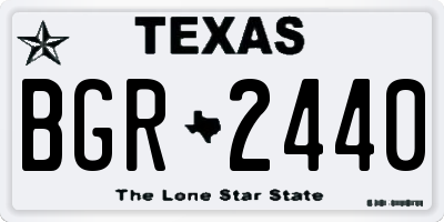 TX license plate BGR2440