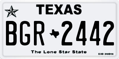 TX license plate BGR2442