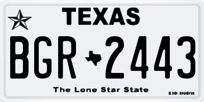TX license plate BGR2443