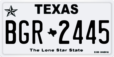 TX license plate BGR2445