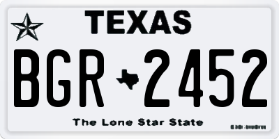 TX license plate BGR2452