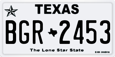 TX license plate BGR2453