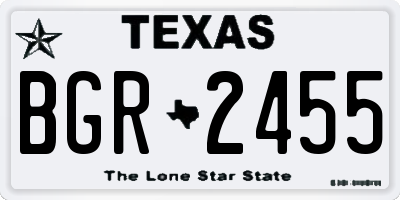 TX license plate BGR2455