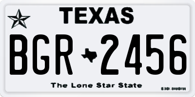 TX license plate BGR2456