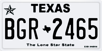 TX license plate BGR2465