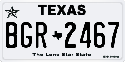 TX license plate BGR2467