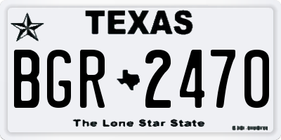 TX license plate BGR2470