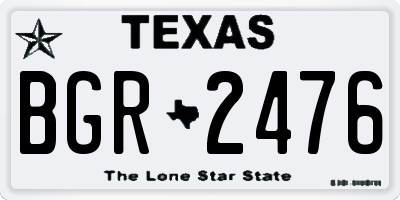 TX license plate BGR2476
