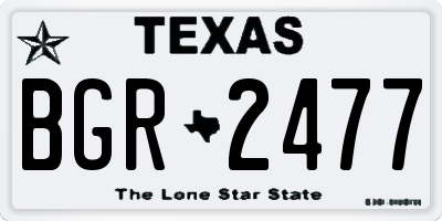 TX license plate BGR2477