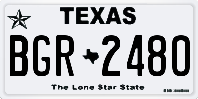 TX license plate BGR2480
