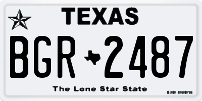 TX license plate BGR2487