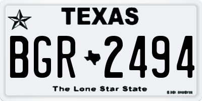 TX license plate BGR2494