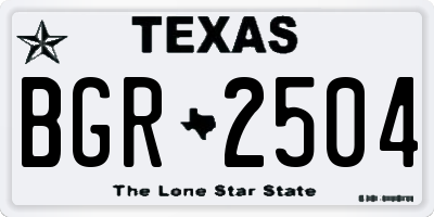 TX license plate BGR2504