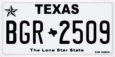 TX license plate BGR2509