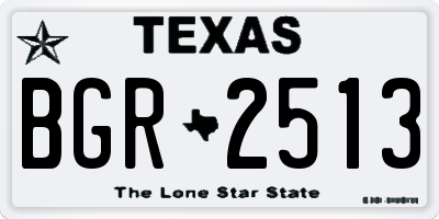 TX license plate BGR2513