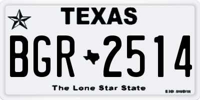 TX license plate BGR2514