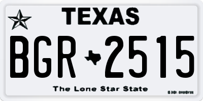 TX license plate BGR2515