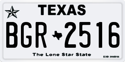 TX license plate BGR2516
