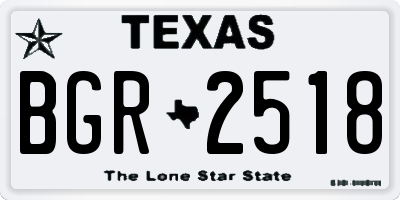 TX license plate BGR2518