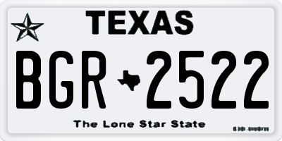 TX license plate BGR2522