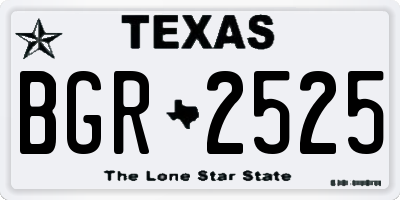 TX license plate BGR2525