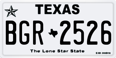 TX license plate BGR2526