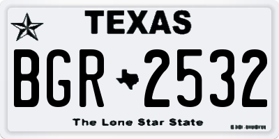 TX license plate BGR2532