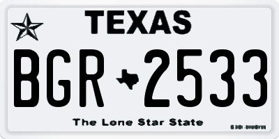 TX license plate BGR2533