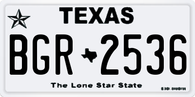 TX license plate BGR2536